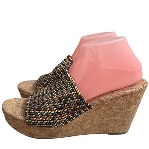 Lucky Brand Marilynn Cork Platform‎ Sandals Comfort Stretch Women's Size 10m EUC